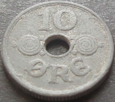 Moneda istorica 10 ORE - DANEMARCA, anul 1942 *cod 3376 - OCUPATIE NAZISTA! foto