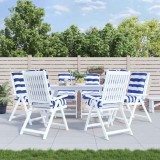 vidaXL Perne de scaun spătar mic, 6 buc. dungi albastre&amp;albe, textil 377718