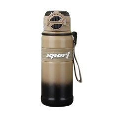 Termos sports pentru apa metalic Techsuit THM9, 680ml, maro foto