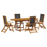 vidaXL Set mobilier de grădină, 5 piese, lemn masiv acacia/textilenă 3279258