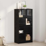 vidaXL Bufet Stejar Negru 68 x 37 x 142 cm Lemn compozit 3402631