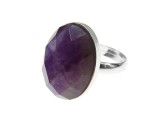 Cumpara ieftin Inel Argint 925 Reglabil cu Ametist Natural 18x13mm, Bijuterie Femei, Cadou Elegant