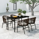 VidaXL Set de mobilier pentru grădină, 5 piese, maro