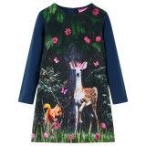 Rochie pentru copii cu maneci lungi, bleumarin, 104 GartenMobel Dekor, vidaXL