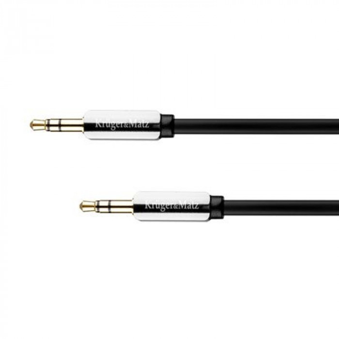 Cablu audio Kruger&amp;amp;Matz 2 x jack stereo 3.5 mm tata, 1.5 m