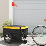 Cumpara ieftin Remorcă pentru biciclete, negru și galben, 45 kg, fier