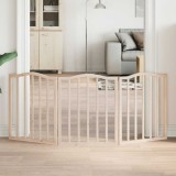 vidaXL Poartă pentru c&acirc;ini pliabilă, 3 panouri, 150 cm, lemn de plop