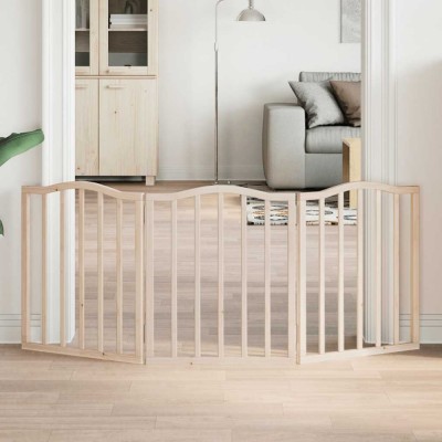 vidaXL Poartă pentru c&amp;acirc;ini pliabilă, 3 panouri, 150 cm, lemn de plop 352204 foto