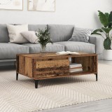 vidaXL Masă de cafea cu raft Lemn vechi 90 x 60 x 35 cm Lemn compozit