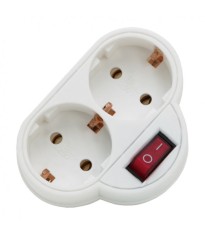 Distribuitor 1 la 2 schuko cu intrerupator Delight foto