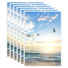 vidaXL Rame foto colaj pentru masă, 5 buc., alb, 21x29,7 cm, MDF 332341