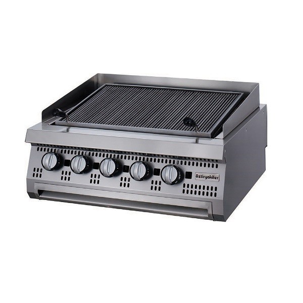 Gratar-Grill profesional cu roca vulcanica-80x90cm