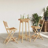 Cumpara ieftin Set bar de exterior 3 piese pliabil din bambus