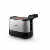 Prajitor de paine Viva Collection HD2639/90, 1000 W, Numar de felii 2, Negru/Gri, Philips