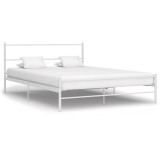 Cumpara ieftin Cadru de pat, alb, 140 x 200 cm, metal