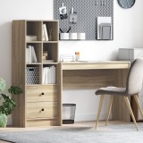 vidaXL Birou cu Stocare Sonoma Oak Lemn Prelucrat