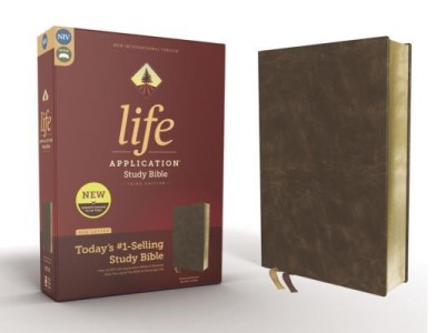 Niv, Life Application Study Bible, Third Edition, Bonded Leather, Brown, Red Letter Edition foto