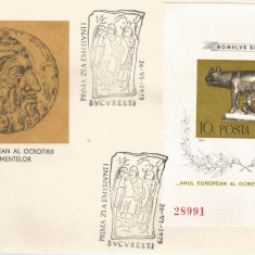 |Romania, LP 887/1975, Anul European al Ocrotirii Mon., colita nedantelata, FDC