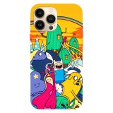 Husa compatibila cu Apple iPhone 13 Mini, Viceversa, model Adventure time characters splash art , Silicon, TPU, Transparent, Carcasa