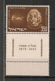 Israel.1956 A.Einstein:fizician PREMIUL NOBEL-cu tabs DI.101, Nestampilat