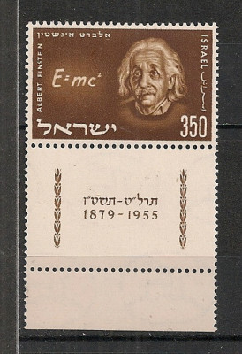Israel.1956 A.Einstein:fizician PREMIUL NOBEL-cu tabs DI.101 foto