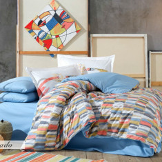 Lenjerie de pat pentru o persoana, 3 piese, 160x220 cm, 100% bumbac poplin, Hobby, Mikado, galben mustar