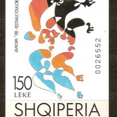 Albania 1998 Europa CEPT festivals imperf.sheet Mi.B112 MNH CA.007