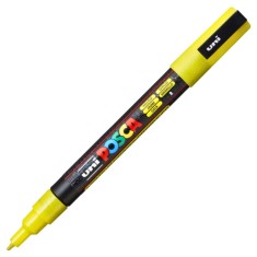 Marker PC-3M Posca cu vopsea pe baza de apa,varf fin, 0.9-1.3 mm,galben cu sclipici