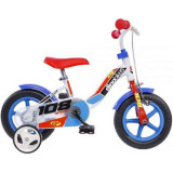 Bicicleta copii Dino Bikes 10&#039; 108 Sport alb si albastru cu frana