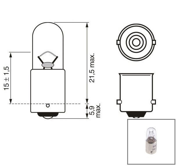 Bec 24V 4W Ba9S alb (Bosch)