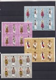 ROMANIA 1985 LP 1138 a COSTUME POPULARE ROMANESTI BLOCURI DE 4 TIMBRE MNH