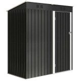 Outsunny Șopron exterior pentru grădină 1,37 m&sup2; 163x90x179 cm cu ușă cu &icirc;ncuietoare și grile de ventilație Gri &icirc;nchis | Aosom Romania