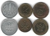 POLONIA LOT Nr 4 / : 3 buc - 1 + 2 + 5 Zloti 1980