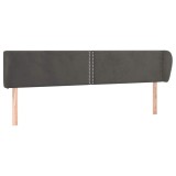 Cumpara ieftin Tablie de pat cu aripioare gri inchis 163x23x78/88 cm catifea