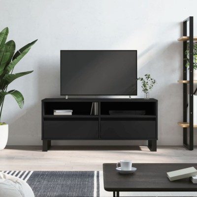 vidaXL Comodă TV, negru, 100x34,5x44,5 cm, lemn prelucrat foto