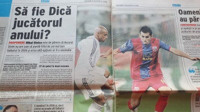Ziarul Pro Sport nr 2877, 9 decembrie 2006, Dica foto