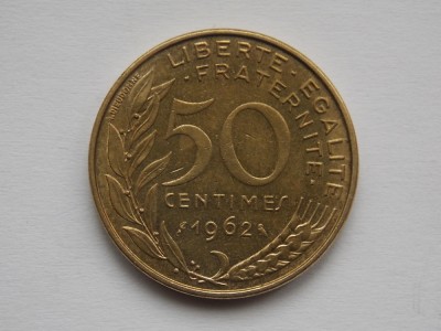 50 CENTIMES 1962 FRANTA foto