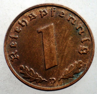 2.518 GERMANIA WWII 1 REICHSPFENNIG 1939 D foto