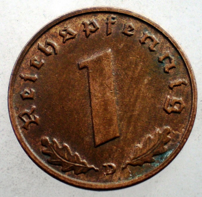 2.518 GERMANIA WWII 1 REICHSPFENNIG 1939 D