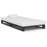 Cumpara ieftin Cadru de pat din paleți, gri, 100 x 200 cm, lemn masiv de pin