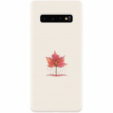 Husa silicon pentru Samsung Galaxy S10 Plus, Autumn Tree Leaf Shape Illustration