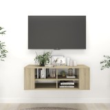 VidaXL Dulap TV montat pe perete, stejar Sonoma, 102x35x35 cm, PAL