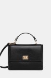 Geox poșetă de piele ELEANA culoarea negru, D56ZRB 00043