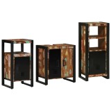 Set de mobilier pentru baie cu raft 3 pcs Lemn recuperat solid