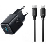 Incarcator Retea Cu Cablu Lightning Joyroom JR-TG7, 33W, 3A, 1 x USB-A - 1 x USB-C, Negru