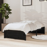 Cadru de pat mic single, negru, 75x190 cm, lemn masiv GartenMobel Dekor, vidaXL