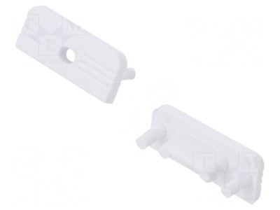Obturator Alb pentru Profile LED cu Orificiu - 20 Buc ABS foto