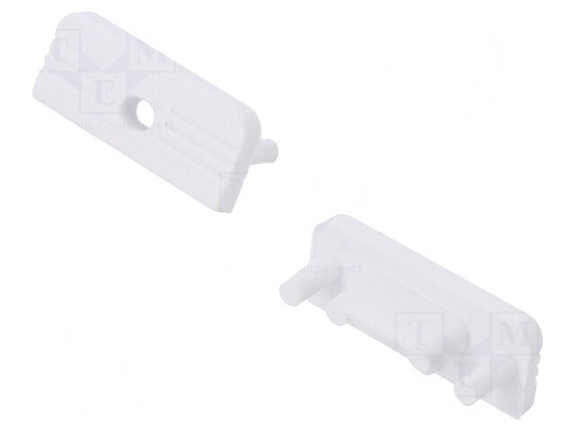 Obturator Alb pentru Profile LED cu Orificiu - 20 Buc ABS