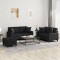 vidaXL Set de canapele cu perne, 3 piese, negru, piele ecologică 3201373