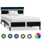 Cadru de pat cu LED, negru, 90 x 200 cm, piele artificială